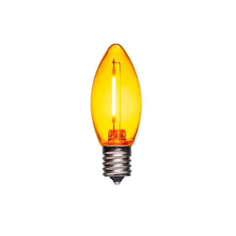 C9 LED Clear Bulb, E17 Base Orange|ee87b0e11a95bc0a9b075bdc85247f74