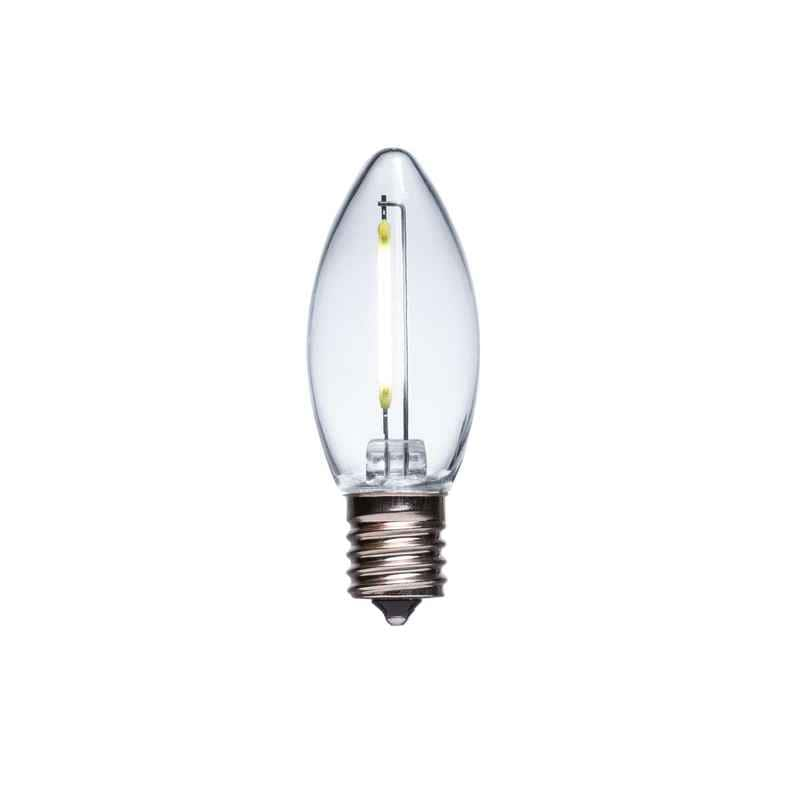 C9 LED Clear Bulb, E17 Base Pure White|a2d9bdf8365293106f1919b5600499df