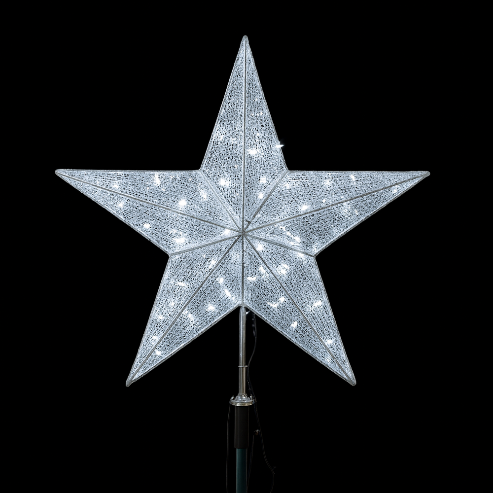 Silver Mesh with Pure White Bulbs / 4