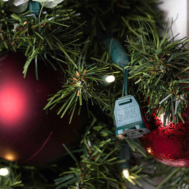 Ornamented Warm White Pre-lit Christmas Garland