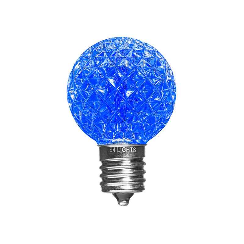 G40 LED Faceted Bulbs, E17 Base Blue|7cd117dddad2e202449f0fecd9f57202