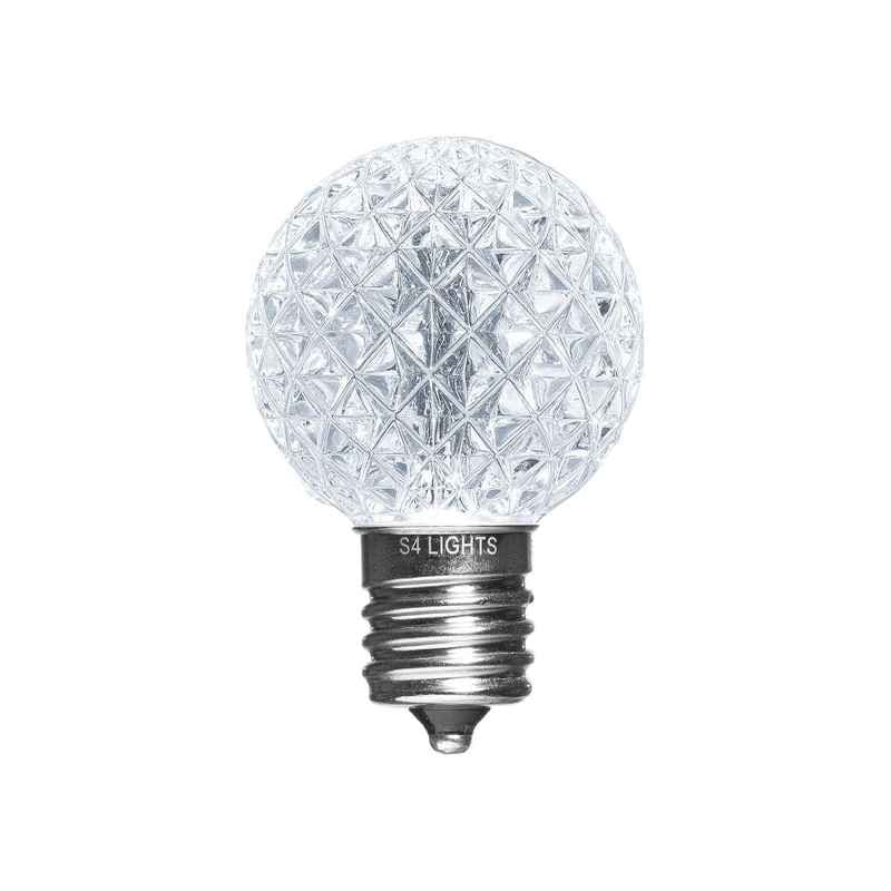 G40 LED Faceted Bulbs, E17 Base Cool White 10000K|d9996fa1f20bf314b7e3c286356e6b92