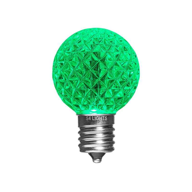 G40 LED Faceted Bulbs, E17 Base Green|1d183053a613cdec5665a3b30f3be402