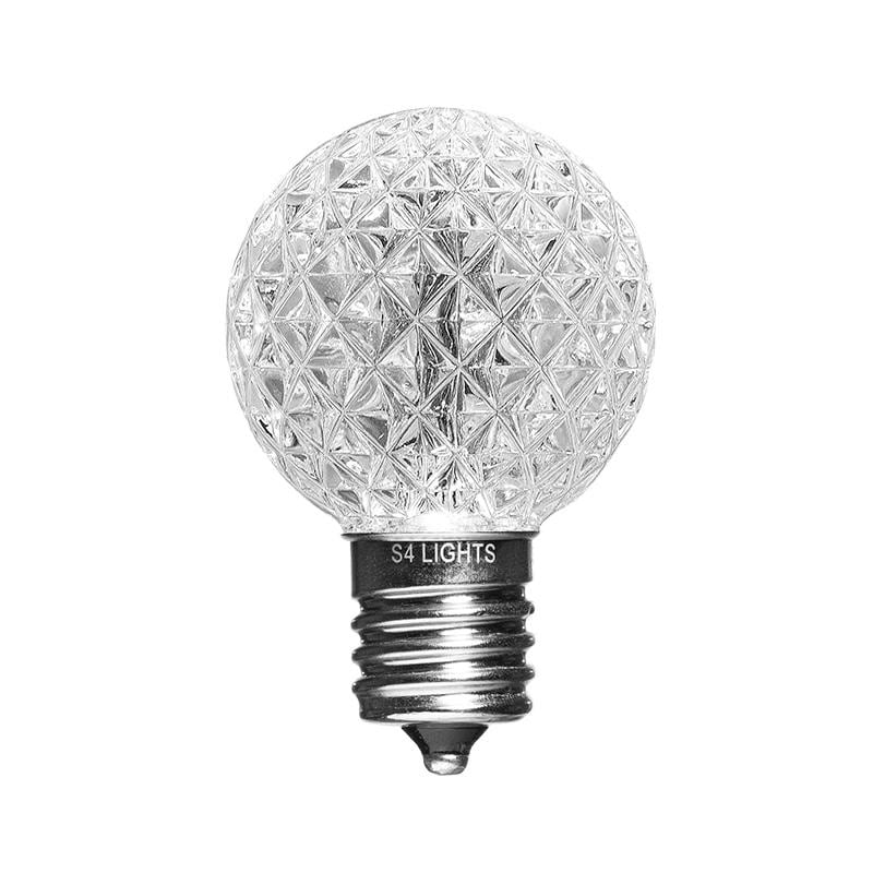 G40 LED Faceted Bulbs, E17 Base Pure White|a2d9bdf8365293106f1919b5600499df