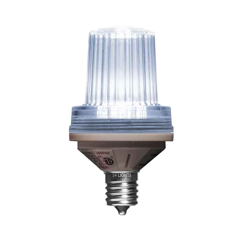 LED Beacon Strobe Faceted Bulb, E17 Base