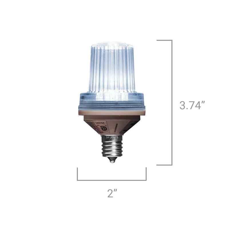 LED Beacon Strobe Faceted Bulb, E17 Base