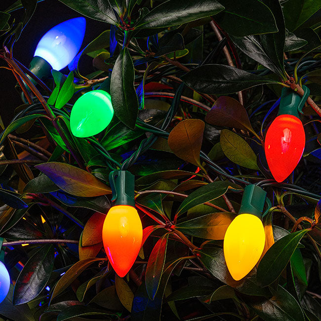 25L Opaque C9 LED Light String, 8in Bulb Spacing