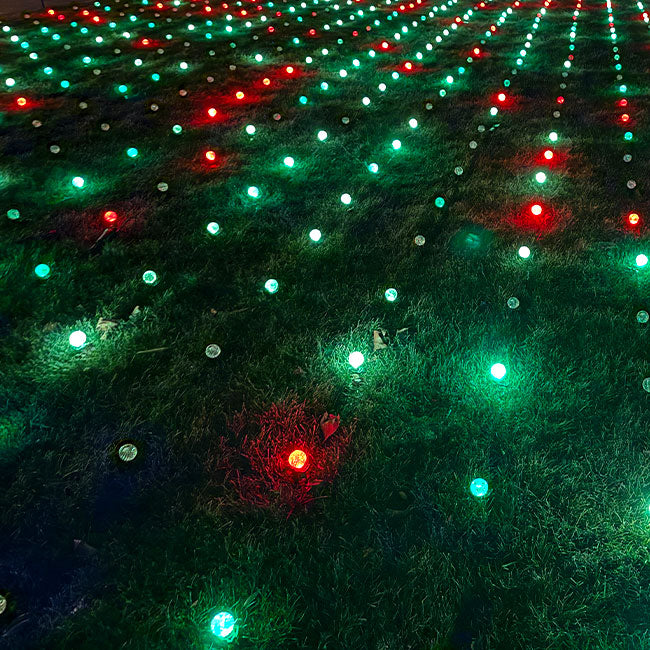 25L Faceted G40 Epoxy-Filled Husk RGB Light String, 18in Bulb Spacing