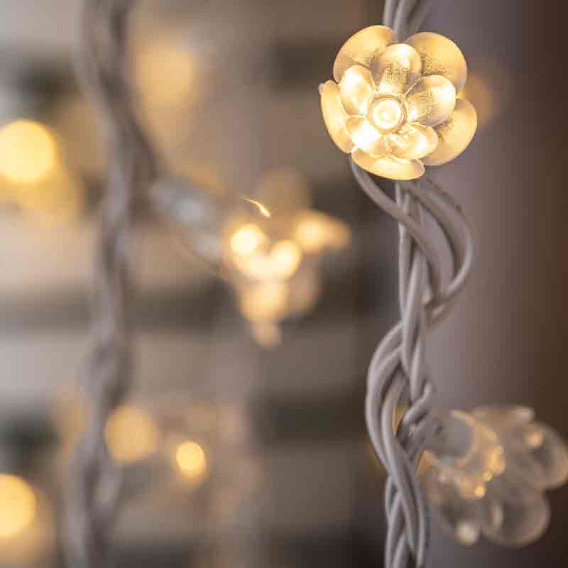 35L Double Petal Reflector LED Light String, 6 Spacing