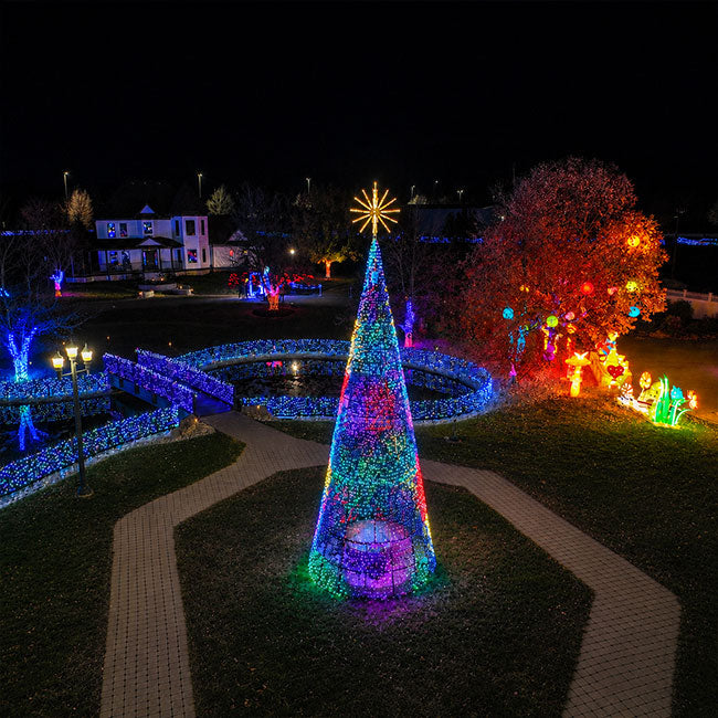 SlimLine Pixel Frame Tree with Star Garland