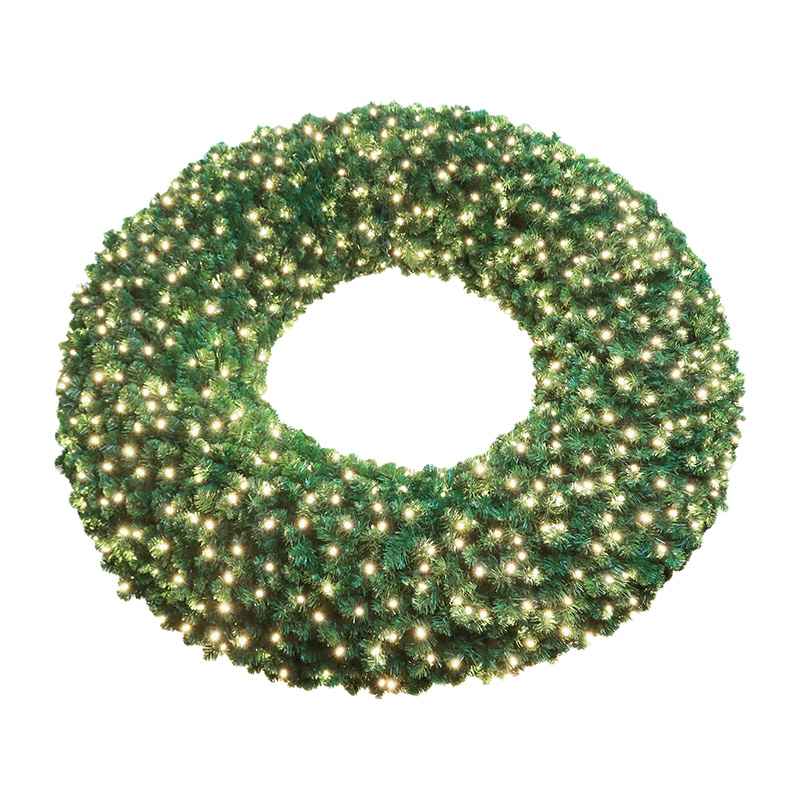 Warm White Pre-lit Double-Sided Christmas Wreath