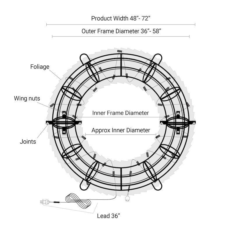 Warm White Pre-lit Double-Sided Christmas Wreath