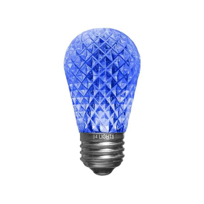 S14 LED Faceted Bulb, E26 Base Blue|7cd117dddad2e202449f0fecd9f57202