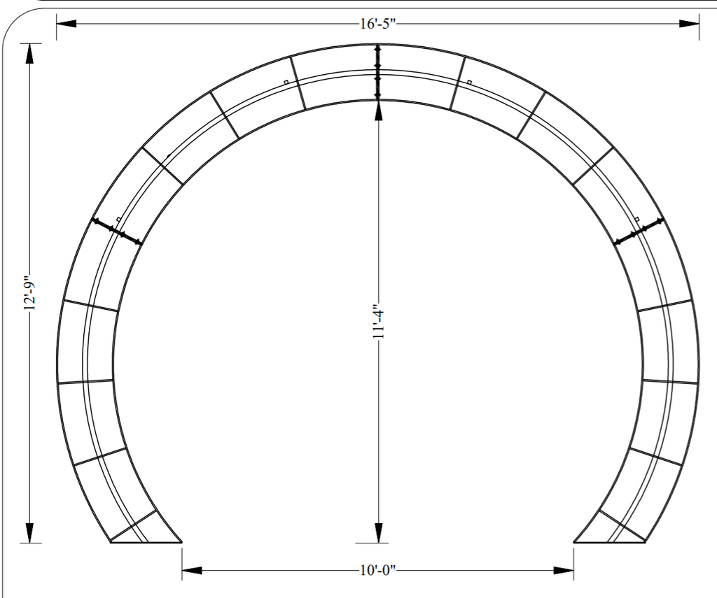 Pre-Lit Round Garland Archways - Set of 2 with Supports