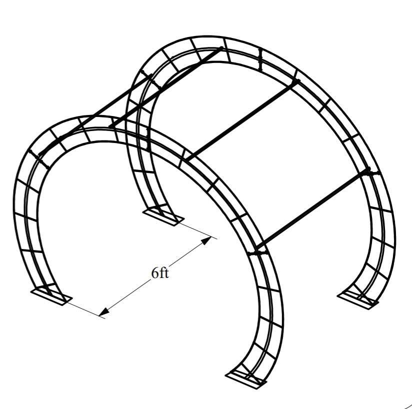 Pre-Lit Round Garland Archways - Set of 2 with Supports